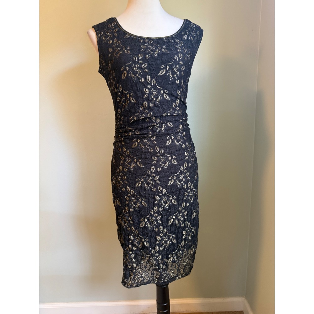 Black Gold Metallic Floral Lace Ruched mini Dress whimsigoth boho Y2K party sexy